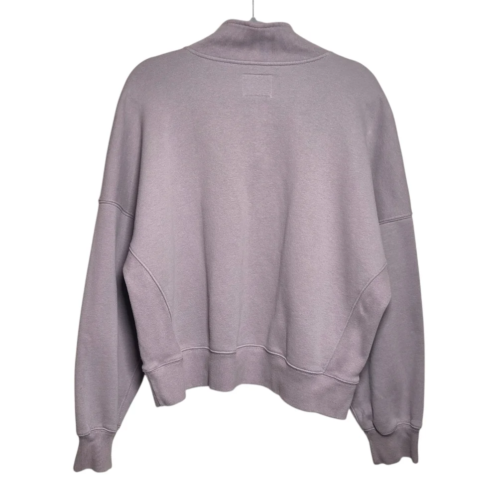 Abercrombie Sunday Half Zip Neutral Sweatshirt Taupe Gray Oversized A&F Max XL - Picture 13 of 13